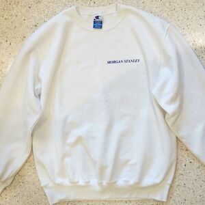 Rare Vintage 90s Champion Reverse Weave Morgan Stanley Sweatshirt